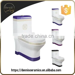 Dennis 2036a Colorful Floor Mounted New Model Gold Color Toilet thumbnail-5