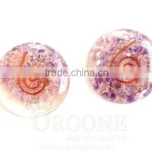 Amethyst Orgone Energy Disc | Orgonite-Orgone Energy Cabachons | Agate Orgonite thumbnail-1
