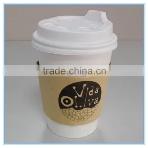 12oz White Plain Paper Cups, Paper Coffee Cups With Lids and Sleeves thumbnail-2