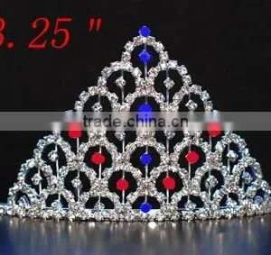Hot Sale Mini Patriotic Rhinestone Beauty Tiara thumbnail-1