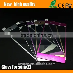2.5D Titanium Alloy Brushed Metal Tempered Glass Screen Protector Guard for SONY Z2 thumbnail-1