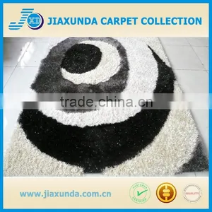 Circle Round White Black Grey Color Mix Long Pile Oversize Home Decor Shaggy Carpet thumbnail-1