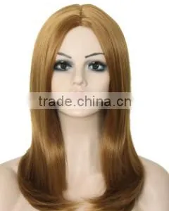 Popular Color Blond Synthetic Hair Long Straight Wig Factory Price thumbnail-1