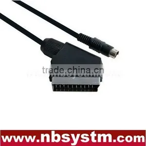 8pin Mini-Din Plug Male to Scart Plug Male Cable thumbnail-1