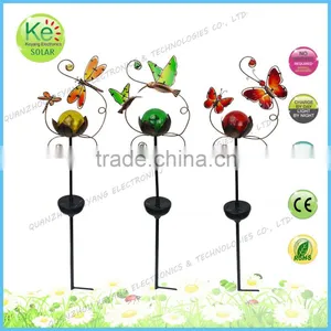 Butterfly With Glass Ball Gardeners Eden Solar Powered Light thumbnail-1