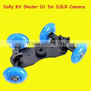 Camera Video DSLR Rig Movie Truck Skater Wheel TableTop Dolly Kit thumbnail-1