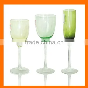 Hand Made Amber Blue Colored Wine Glass thumbnail-1