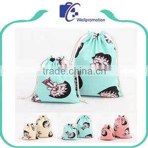 Wholesale Colorful Cotton Canvas Drawstring Bag for Kids thumbnail-5