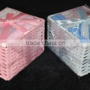 2015 Cheapest Gift Towel Set Packed in Paper Basket thumbnail-1