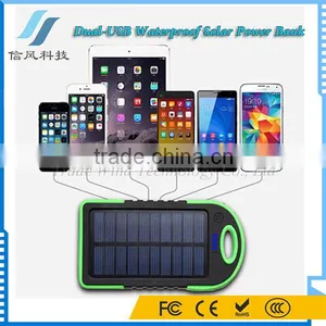 Dual USB Solor Charger 8000mAh Solar Power Bank Waterproof for IPhone for IPad for Android Phone thumbnail-1