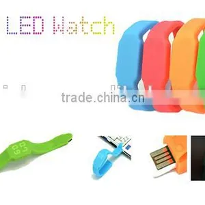 Stock 32gb Usb Flash Watch, Silicone Rubber Wristband Watch Pendrive, Silicone LED Watch Usb Drive thumbnail-4
