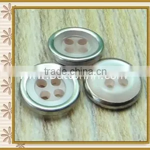 Fashion 14L Metal Edging 4 Hole Resin Button thumbnail-1