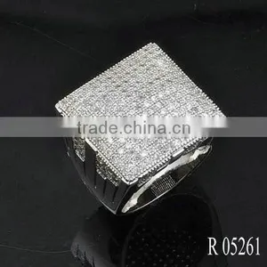 925 Silver Fashion Man Ring AAA Clear Zircon Ring With Factory Price thumbnail-2