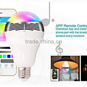 Smart Bluetooth LED Light Bulbs Wireless Control Speaker Smart Music Audio Speaker LED RGB Color Bulb Light Lamps thumbnail-3