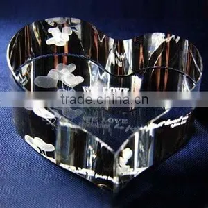 2016 Popular and Elegant Heart Style Crystal Paperweight for Love thumbnail-2