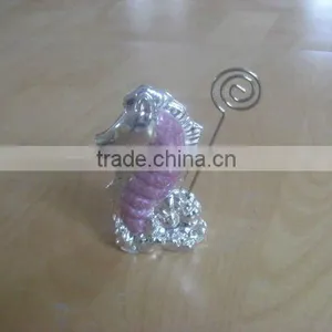 Porcelain Plated Silver Sea Horse Business Card Holder thumbnail-1