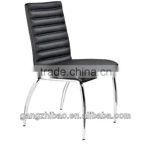 Black PU Leather Midd Back Chairs no Arms Exporter of Europe and America thumbnail-1