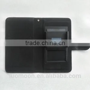 Black Canvas Leather Diary Universal Phone Case thumbnail-5