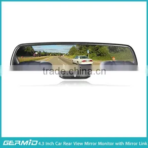 4.3 Inch Car Rear View Mirror Monitor With Mirror Link and Thin Frame Special for Honda and Kia thumbnail-1