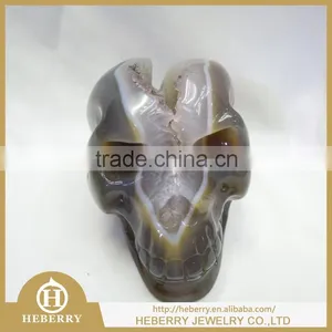 100% Natural Dream Amethyst Crystal Quartz Skull on Sale With Geode thumbnail-1