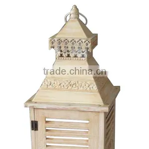 Garden Wood Candle Lantern Antique Finish thumbnail-3