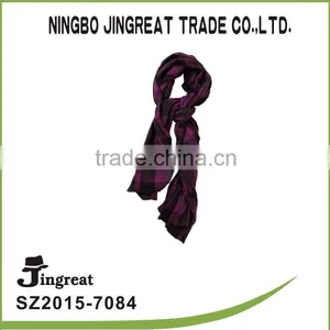 2015 Lady Purple Grid Wool Custom Spring and Winter Woven Scarf thumbnail-1