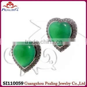 2014 Fashion Wholesale Chrysoprase 925 Sterling Silver Earrings thumbnail-1