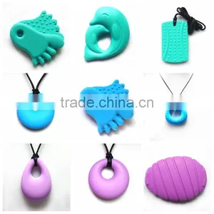 Custom Silicone Jewelery Products/Silicone Suck on Jewelry for Baby/Donut Shaped Pendant thumbnail-1