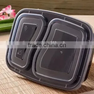 Yoyo Check Now New 2 Compartment Takeaway Rectangular Plastic Disposable Microwave Safe Food Containers thumbnail-2