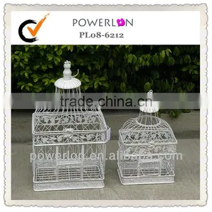 Antique White Metal Decoration Wedding Bird Cages thumbnail-1