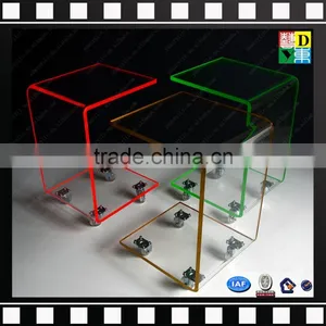 Clear Acrylic Serving Cart Glass Moving Trolley From Shenzhen Yidong thumbnail-3