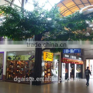 Shop Decoration 5m Height Fiberglass Trunk Rubber Leaf Indoor Artificial Green Live Ficus Banyan Tree Plants ELRS08 thumbnail-1