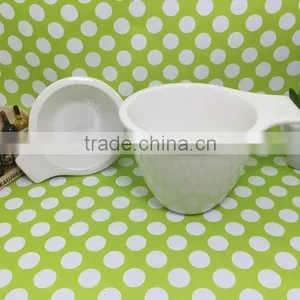Stocked Popular White Ceramic Bowl Ceramic Dished With Single Handles thumbnail-3