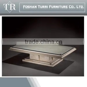 Best Quality Hand Carved Marble With Glass Square Coffee Table thumbnail-3
