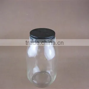Black Iron Lid Different Size and Different Volume Glass Jar With Lid thumbnail-1