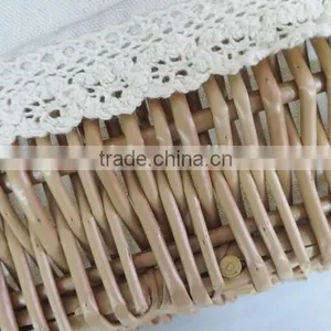 Fancy Rectangular Natural Empty Wicker Baby Gift Basket thumbnail-5