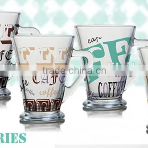 6oz 8oz 10oz 12oz Caffe Latte Espresso Cappuccino Color Printing Coffee Mug Drinking Glass Mug With Handle thumbnail-1