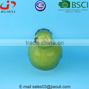 BSCI Factory Ceramic Bird Figurines, Crakle Glazed Green Bird Flower Pot thumbnail-2