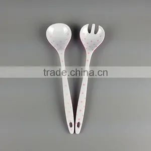Wavy Point Design Melamine Kids Decorative Tea Spoon and Fork Set With Hole thumbnail-1