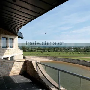 Stainless Steel Glass Balcony Design - U Profile Glass Railing Steel Frame Balcony thumbnail-1