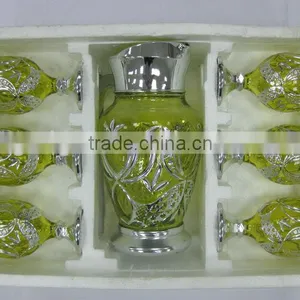 JK022 7pcs Glass Drinking Set With Gold Deco thumbnail-1