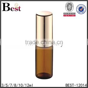 Cosmetic Packaging Cost Price Amber Roll on Perfume Bottle Glass 3ml Gold Aluminum Cover Bottle Glass Bulk Buy From China thumbnail-1