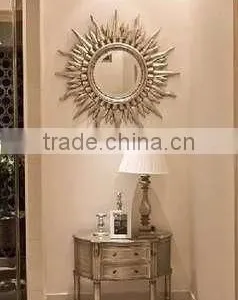 Competitive Price Decorative Gold Sun Shaped Wall Mirror thumbnail-2