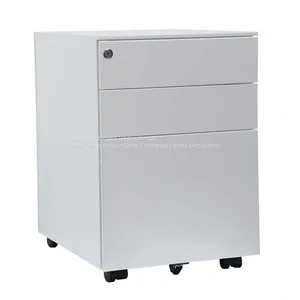 Filing Steel Mobile Cabinet With 3 Drawers, Fold Key, Size:490x380x500mm, Environmal Powder Coating thumbnail-1