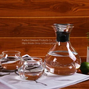 Wholesale Tableware Crystal Classical Glass Milk Bottle Water Decanter for House Decorate Hotel Resturant & Bar thumbnail-1