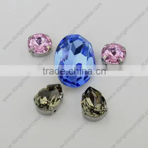 Oval Shaped Crystal Fancy Stones With Claw Setting for Dresses thumbnail-2