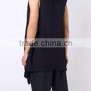 Unique Designer Mens Vest Extended 2016 Spring Streetwear Fashion Men's Vest With Hood thumbnail-2
