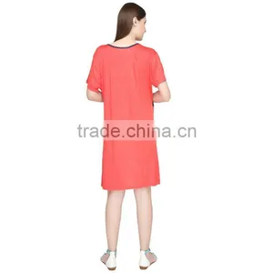 OEM Red Cotton Maternity Sleepwear Dresses Cheap Maternity Sleepwear thumbnail-4