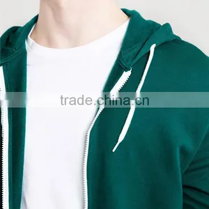 Men's Plain Teal 100% Polyester Zip up Pocket Hoodies thumbnail-3