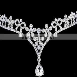Rhinstone Necklace Earrings Costume Jewelry Set Unique Bridal Wedding Jewelry Set For Girls thumbnail-5
